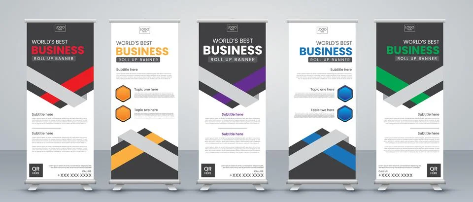 Roll up banners Illustrazione stock