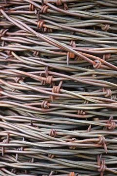 Roll of Barb Wire Close Up Stock Photos