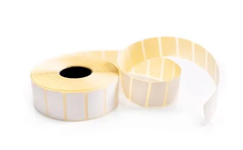 Roll with barcode stickers Stock Photos