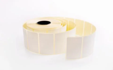 Roll with barcode stickers Stock Photos