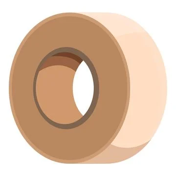 Roll of beige adhesive tape ready for shipping and packaging Illustrazione stock