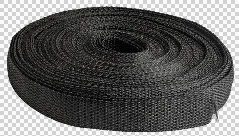 A roll of black nylon strap. isolated on a transparent background Stock Photos