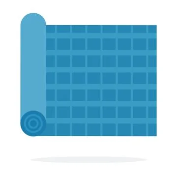 A roll of blue cloth in a cage vector flat isolated Stock Illustration