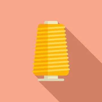 Roll bobine icon flat vector. Cotton thread 스톡 일러스트