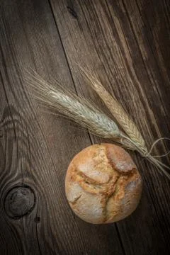 Roll breads on table. Stock Photos