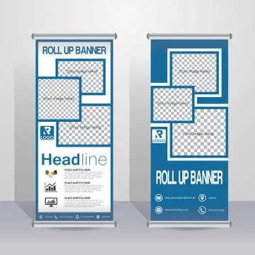 Roll up brochure banner design vector illustration Stock Illustration
