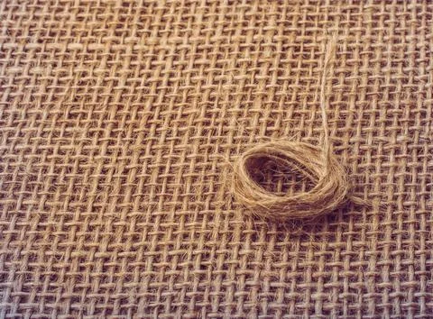 Roll of brown color linen string paper background Stock Photos
