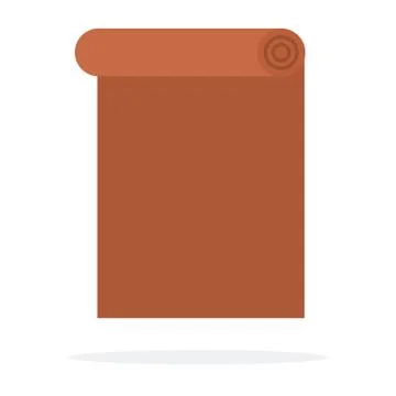 Roll of brown leather flat isolated Stock Illustration