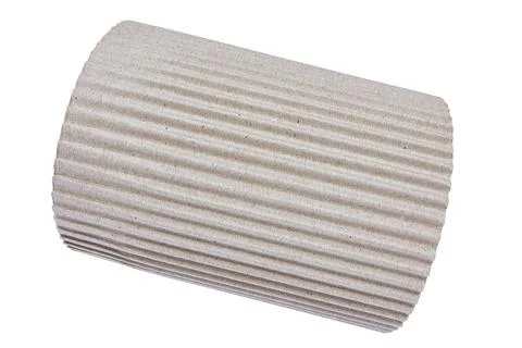 Roll of Brown paper box or corrugated cardboard sheet on a white background Stock Photos