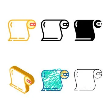 Roll building material color stylized icon vector Stock Illustration