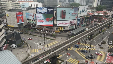 Roll Up Bukit Bintang Crossing Stock Footage 252203898