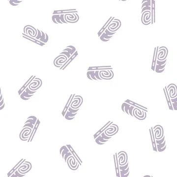 Roll cake dessert glyph vector seamless pattern 库存插图