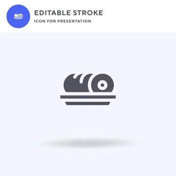 Roll Cake icon vector, filled flat sign, solid pictogram isolated on white, l Stock Illustration