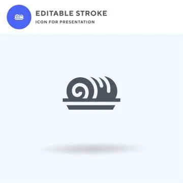Roll Cake icon vector, filled flat sign, solid pictogram isolated on white, l Stock Illustration