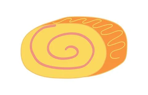 Roll cake, jelly roll, cream roll pastry illustration isolated. Stock Illustration