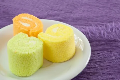 Roll cake Stock Photos