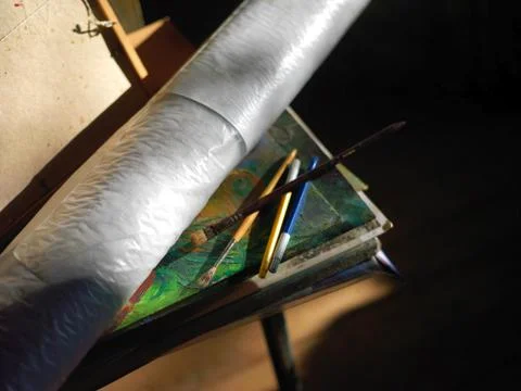 Roll of canvas Fotos Stock