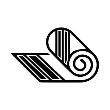 Roll. carpet, carpet roll icon Stock Illustration