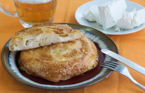 Roll with cheese Stock Photos