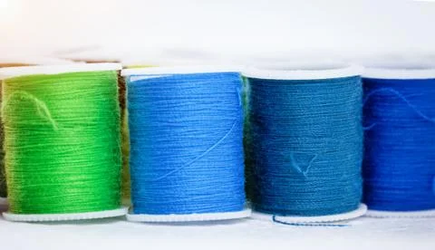 The roll of colorful thread on background,show texture of thread,forneedlewor Stock Photos