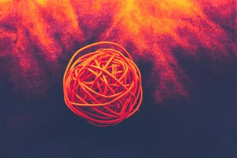 Roll of colotful string in view Stockfoto's