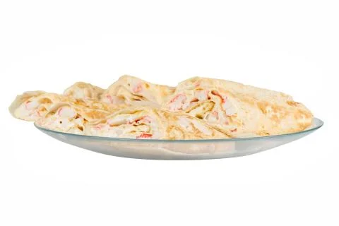 Roll with crab meat Stock Photos
