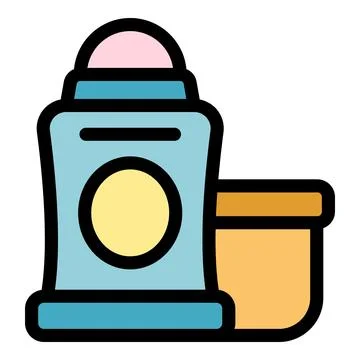 Roll on deodorant and packaging promoting personal hygiene Illustrazione stock