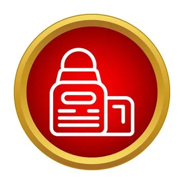 Roll on deodorant bottle icon on red background Stock Illustration