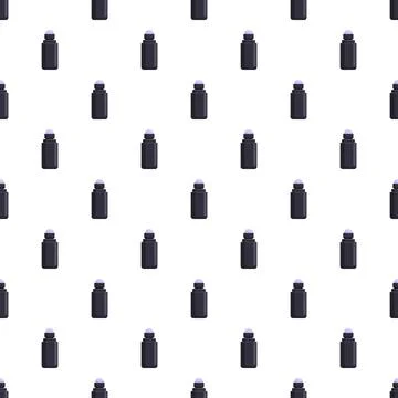 Roll on deodorant bottles creating seamless pattern background Illustrazione stock