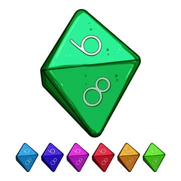 Roll dice cartoon vector graphic Stock Illustration