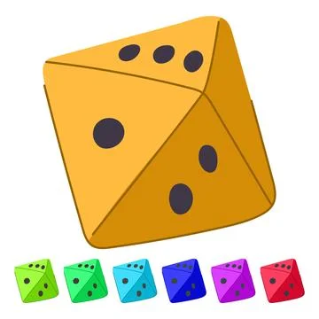 Roll dice vector cartoon graphic Ilustração Stock