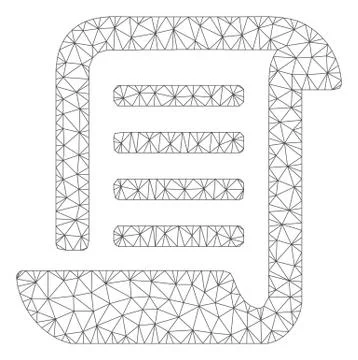 Roll Document Polygonal Frame Vector Mesh Illustration Stock Illustration