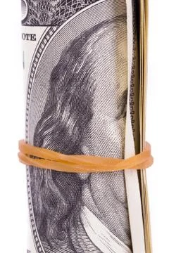 Roll of dollar banknotes Stock Photos