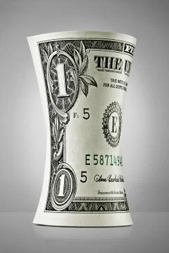 Roll of dollars with clipping Stock Photos
