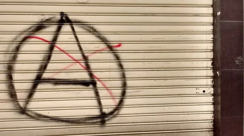Roll Up Doorfront Sign Anarchy Stock Footage 50856547