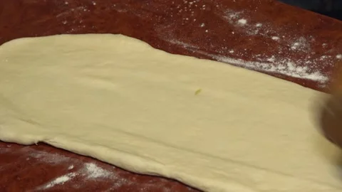 Roll the dough for the pies Stock Footage 145709063