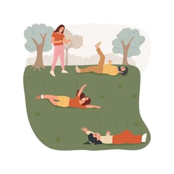 Roll down a hill isolated cartoon vector illustration. Stock Illustration