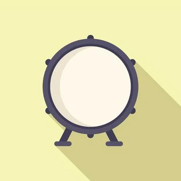 Roll drum icon flat vector. Music instrument Stock Illustration