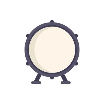 Roll drum icon flat vector. Music instrument Stockillustratie