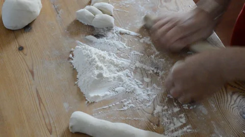 Roll dumpling skin Stock Footage 35712997