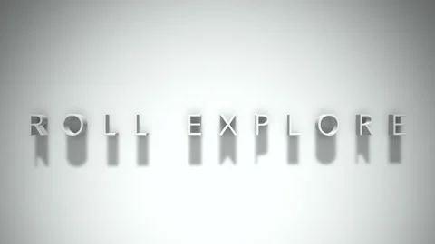 Roll explore 3D title animation white text on a white background Stock Footage 299749668