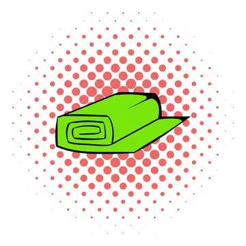 Roll of fabric icon, comics style Stock Illustration