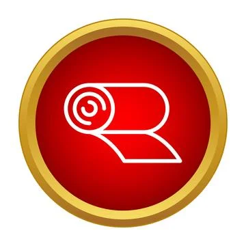 Roll of fabric icon creating a design element Stock Illustration