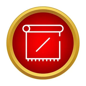 Roll of fabric icon on red button Stock Illustration