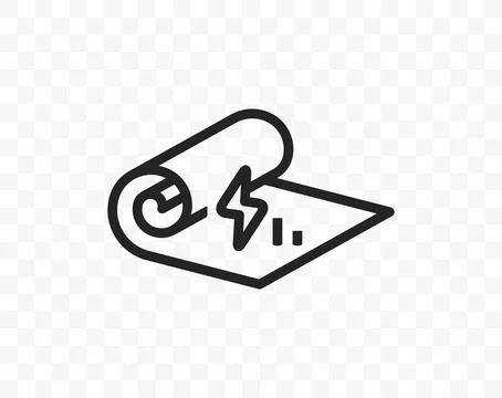 Roll fabric linear vector icon. Fabric electrification and static electricity Stock Illustration