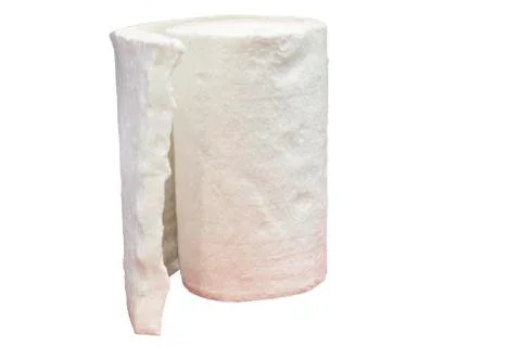 Roll of Fiberglass Insulation using to prevent heat loss in heay industy such Stock Photos