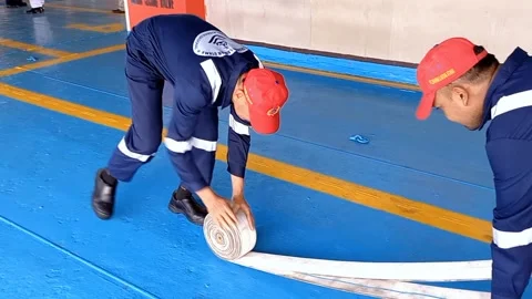 Roll up fire hose Stock Footage 219659740