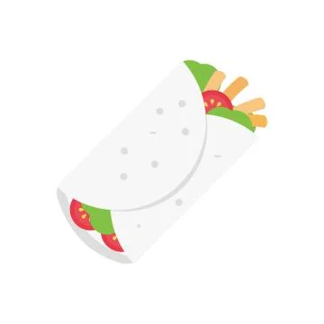 Roll flat color icon Stock Illustration