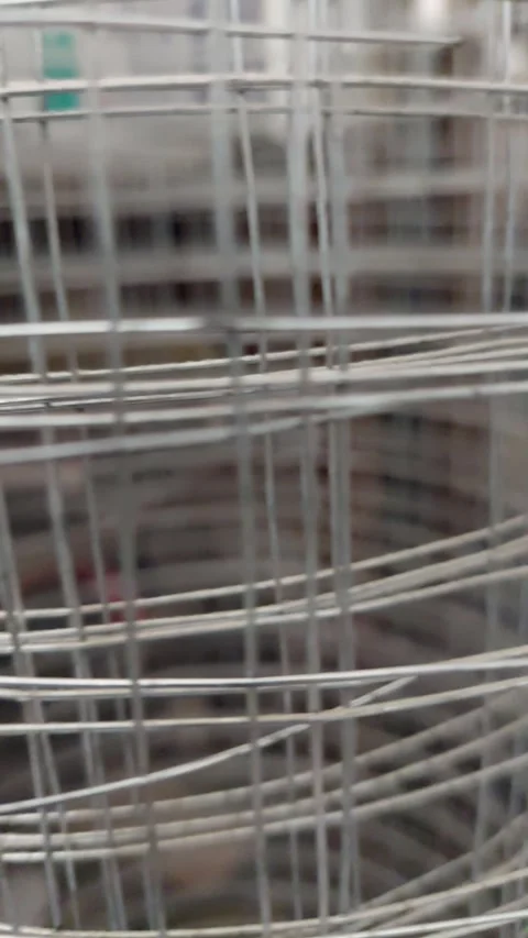 Roll of galvanized welded wire mesh for construction and fencing Stock Footage 333643495