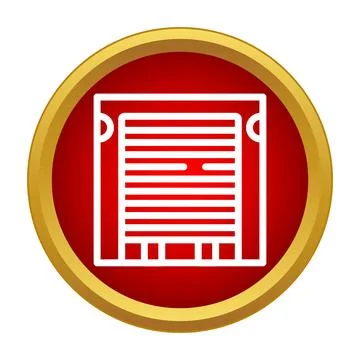 Roll up garage door icon for logistics operations Stock Illustration